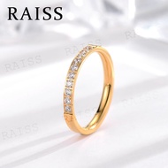 RAISS Ring Steel Color Rose Gold Green Diamond Glow For Woman 10 Diamond Ring Accessories Pretty Sto