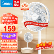 美的（Midea）七叶轻音电风扇 家用风扇 落地扇 立式节能摇头宿舍电扇 强风降温循环柔风自然风桌面小风扇 【全新升级款】 35cm扇叶轻音 SAE35CA 强劲动力