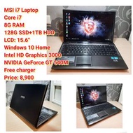 MSI i7 laptop-Core i78G