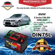 Münster Robust MF CMF DIN75 | DIN75L | 57539 (75AH) Car Battery Bateri Kereta for BMW 3 Series E46 4
