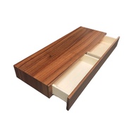 Meja Dinding Ambalan Double Laci / Rak Laci Tempel Dinding Minimalis dari Kayu 60x20cm