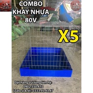 Combo 5 Khay Nhựa 80V Cho Lồng Vuông - Chất Lượng Cao Bền Bỉ Mưa Nắng