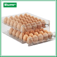 Egg Container with Handle Egg Storage Box Double Layer Egg Storage Container with Timer Scale Large 