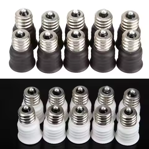 E12 To E14 Adapter Screw-in Lamp Socket Flame Retardant Socket Adapter Light Bulb Converter Bulb Bas