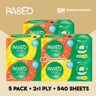 Paseo Smart Facial Tissue 540 Strands [5 Pack]