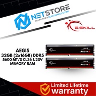 G.SKILL AEGIS 5 DDR5 5600MT/S 32GB (2x16GB) INTEL XMP / AMD EXPO - F5-5600J3636C16GX2-IS