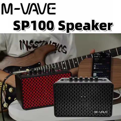 M-VAVE SP100 Guitar Amp: 9 Amp Voices/16 FX/Bluetooth Audio/Built-in Battery/Wireless Practice & Sup