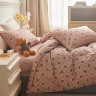 Set Chăn Ga Gối Cotton Organic Hoa Nhí Vintage 100% Cotton Nhập Khẩu Cao Cấp 4 Món