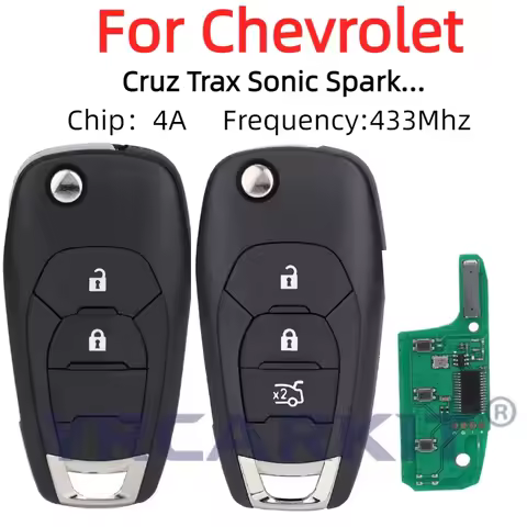 For Chevrolet Cruz 2015 Trax Sonic Spark 2021 Onix RS Aftermarket Filp Car key Remote Control 433.92