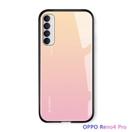 Hontinga Casing Case For OPPO Reno 4 Reno4 Pro Case Luxury Aurora Rainbow Gradient Cases Shockproof 