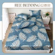 Bộ ga giường thun lạnh 4 món R304 in 3D REE Bedding đủ size drap trải nệm