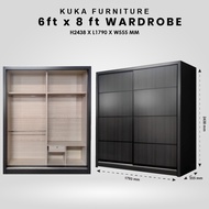 Almari Baju 6 Kaki 8 Kaki 6ft 8ft Wardrobe Cupboard Cabinet Kabinet Baju Furniture Perabot Murah