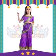 hiCosplayDy Kids Charming Indian Saree Girls Cosplay Children Saree Indian Dress Dance Costume Stage