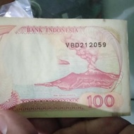 er A_y Uang Kertas 100 Rupiah Perahu Layar Tahun 1991 UNC