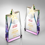 High-end Custom Sales Excellent Five-pointed Star Crystal Grand Trophy Award Employee Customized Awa