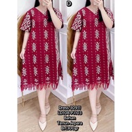 DRESS TENUN TUNIK RUMBAI BAJU DRESS WANITA