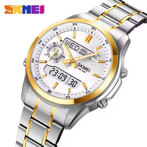 SKMEI 2284 Business Men's Electronic Multifunctional Dual Display Sports Waterproof Luminous Luxury 