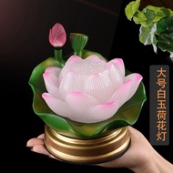 Sg BOUTIQUE Rechargeable Lotus Lamp Buddha Lamp Glass Lotus Lamp Buddha Head Lamp Guanyin Lamp Buddh