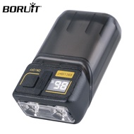 BORUIT EDC Keychain Flashlight Portable Mini Torch Digital Display USB Rechargeable Work Light with 