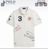 Polo RALPH LAUREN 童裝 🌟限時優惠🌟 男童中童 白色夏天短袖純棉polo衫刺繡徽章款 全新連吊牌 只有一批賣完冇補貨 (官網售約HK$1700)Size: 110-150cm