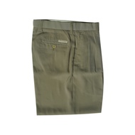 Hazard กางเกงขายาวสีพื้นมีจีบ ผ้า Micro Filament(ไมโครฟิลาเมนท์) สีครีม