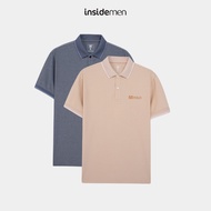 INSIDEMEN men's bird's eye polo shirt, cool, absorbent, wrinkle-free cotton, regular form, elastic s