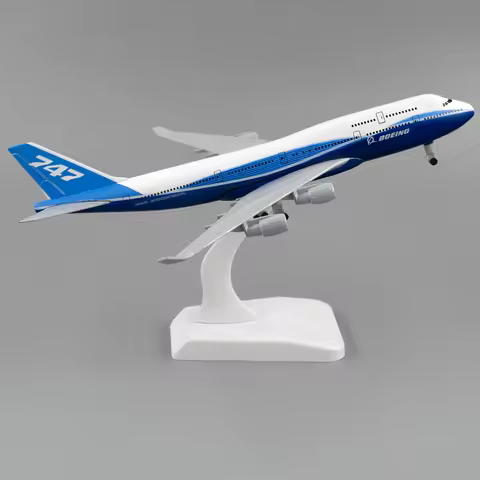 20cm Aircraft Boeing 747 Prototype Alloy Plane with Wheel B747 Model Toys Children Kids Gift for Col