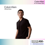CALVIN KLEIN เสื้อโปโลผู้ชาย ทรง Regular รุ่น 40BC219 BAE - สีดำ