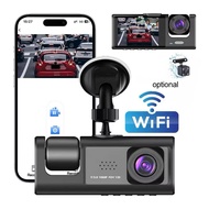 3 Channel Car DVR Dash Cam 1080P HD Car Recorder Camera with Wifi and Night Vision Dashcam