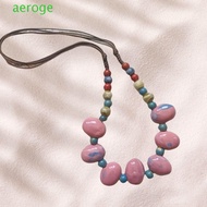 AEROGEM Ceramics Beaded Necklace, Simple Exaggerate Colored Beads Necklace, Fashion Jewelry Choker V