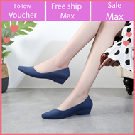 Giày búp bê nữ nhựa dẻo đi mưa cao 3p chống trơn trượt hài búp bê màu đen kem xanh size 36 đến 40 mẫ