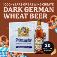 Weihenstephaner Dunkel Hefeweissbier Dark Wheat Ale - Case of 20 x 500ml Bottles [German Beer]