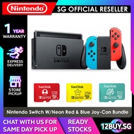 Nintendo Switch Console (Neon Red &amp; Blue Joy-Con) with SD Card Bundle 128GB/256GB/512GB - Local SG Warranty 12BUY.IOT