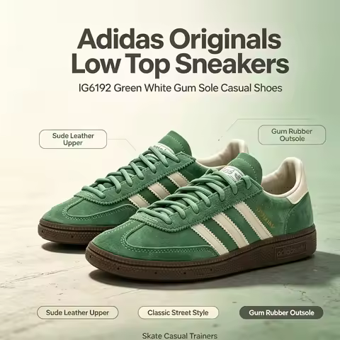 Adidas Originals IG6192 Low Top Skate Shoes Green White Suede Leather Gum Sole Casual Sneakers