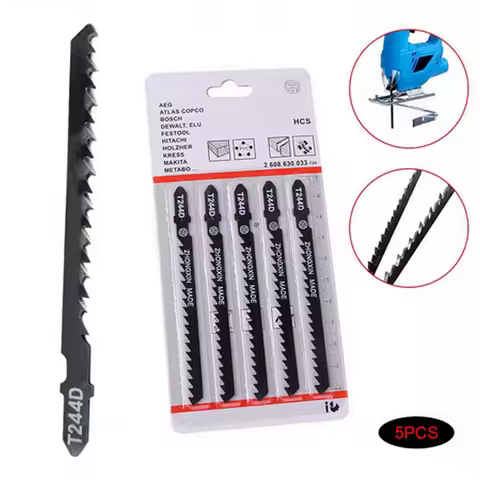 5pcs/set HCS 6T Jig Saw Blades T244D/T344D for Fast Cutting Straight Cutting 4 Mm Teeth Length Jigsa