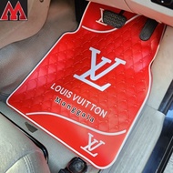 MERAH LV Red Car Mat with White Logo