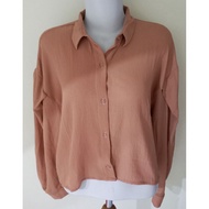 KEMEJA TORY BURCH GAUDI LONG-SLEEVED SHIRT FREE BAG WOMEN'S BURCHtory GAUDI WOMEN'S BROWN SHIRT GAUD