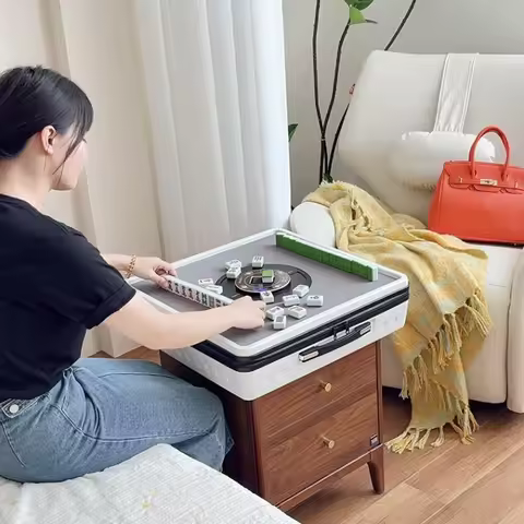 Portable Mini Automatic Mahjong Table Ultra-Light Silent Motor Fast Shuffle 4 Players Home Outdoor E