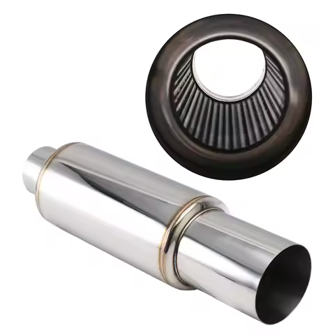 Stainless Steel 2 inch 3 inch Inlet Car Exhaust Muffler Pipe 4 inch Outlet Exhaust Systems