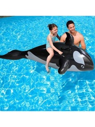 充氣兒童動物游泳池浮標玩具– 鯨魚/海豚 PVC水上騎乘設計，適合泳池派對