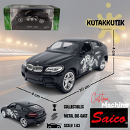 Mainan Miniatur Saico Diecast Mobil SUV Sport BMW X6M Hitam Motul Custom Machine Edition Skala 1:43