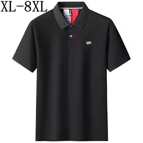 8XL 7XL 6XL 2025 New Summer High End Luxury 100% Cotton Polo Shirt Men Tops Fashion Embroidery Mens 