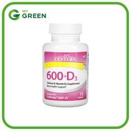 21st Century 600+D3 Calcium & Vitamin D3 Supplement
