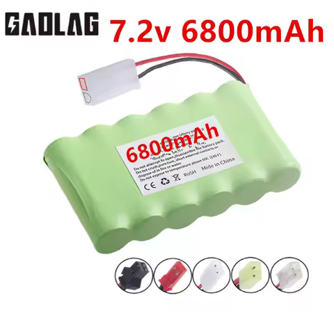 Nimh AA 7.2v 6800mAh Battery For Rc toys Cars Tanks Robots Gun Upgraded 3000mah Batteries Pack with 