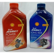 SHELL ADVANCE 4T LONGRIDE 10W40 SHELL ADVANCE POWER 15W50 ENGINE OIL FULLY SYNTHETIC / MINYAK HITAM SHELL FULLY