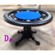 Table Solid Wood Desktop Entertainment Round Poker Table Tiger Chips 1.2m Diameter Texas Feet 4BAV