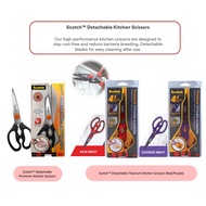 3M Scotch HKS825SG/ KS-DTR Red/KS-DT Purple Corrosion Resistant Premium Detachable Kitchen Scissors 