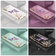 case Huawei P40 P40 Pro P50 P50 Pro P60 P60 Pro P60 Art Straight edge electroplating butterfly leaf mobile phone case