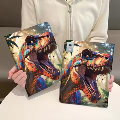 Cartoon Dinosaur Neon Art For Legion Xiaoxin Pad P12 Pro Y900 GT 2023 2025 12.1 12.7 14.5 inch Table