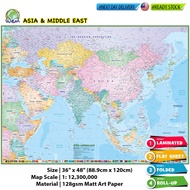 Map of Asia & Middle East (36” x 48”) | Peta Asia dan | High Quality Asia Map World Map Poster